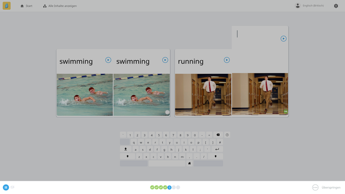 Bei Rosetta Stone leitest du dir Übersetzungen aus dem Kontext her. Das ist selbsterklärend und klappt schnell problemlos.