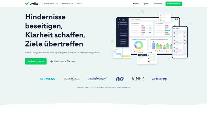 Wrike hat ähnlich wie factro eine auf Funktionalität ausgelegte Oberfläche, ist dabei dennoch sehr ansehnlich und modern