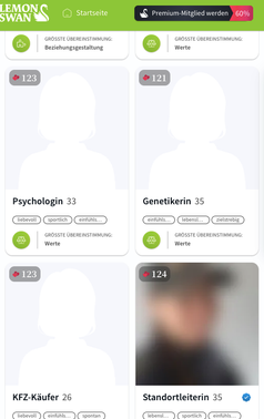 Wenn jedes Profil manuell geprüft wird, wie kommt dann so etwas zustande? Dabei wirbt LemonSwan sogar mit “ausführlichen Profilangaben”. Einige dieser Profile habe ich kontaktiert, aber niemals eine Antwort erhalten. Schade.