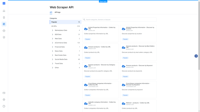 Bright Data kommt mit einer Auswahl an Templates, um deine Scraper-Einrichtung zu vereinfachen