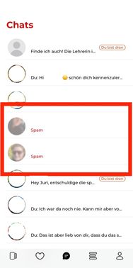 Vorbildlich für Partnervermittlungen. Im Test habe ich das Parship-Spam-Team mehrmals in Aktion sehen dürfen. Manche Profile wurden vor meinen Augen als Spam markiert. Super Arbeit!