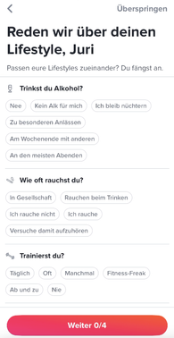 Vielleicht eines der Erfolgsgeheimnisse von Tinder - die schnelle Anmeldung und insgesamt super einfache und intuitive Bedienung. Das senkt die Einstiegshürde beim Dating. In unter fünf Minuten kannst du bereits ein Tinder-Profil anlegen.