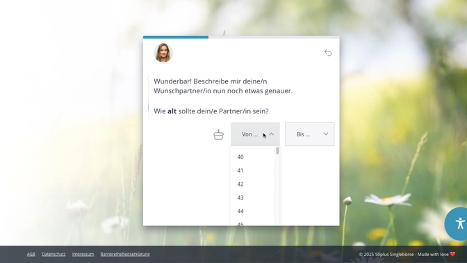 In der geführten Anmeldung gibst du alle wichtigen Daten ein, die für dein Profil, aber auch für die Partnersuche benötigt werden.