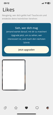 Im Testzeitraum von 14 Tagen habe ich nur einen Like bekommen. Leider konnte ich darauf nicht reagieren, weil diese Funktion erst im kostenpflichtigen Abo freigeschaltet wird.