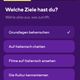 Bei der Anmeldung gibst du auch deine Lernziele an. Wirklich nützlich ist das aber nur im Premium-Abo, denn nur dort hast du – teilweise – Einfluss auf die Themen, die du lernst.
