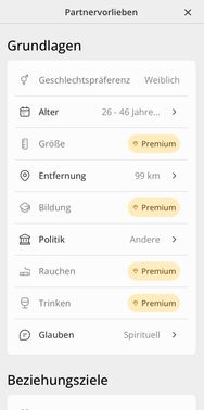 Natürlich gibt es auch hier Filter! Allerdings verbergen sich die meisten hinter der der Paywall. Wenn du solide filtern möchtest, dann brauchst du leider ein Abo.