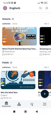 LingQ hat – ähnlich wie BBC Learning English – nicht den einen Kurs, der dich durch alle Sprachniveaus führt. Stattdessen setzt du deinen Lernpfad aus verschiedenen, kürzeren Kursen zusammen. Dein Dashboard sortiert LingQ nach deinen Interessen.