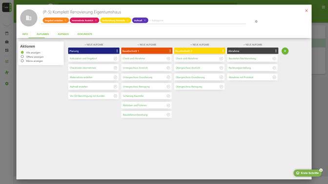 Dank mfr Project kannst du Projektmappen mit Kanban-Boards für effizientes Aufgabenmanagement erstellen