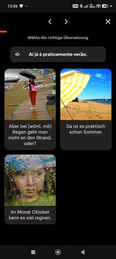Die meisten Übungen von Babbel sind klassisch aufgebaut – das heißt Multiple Choice oder einfache Übersetzungen.