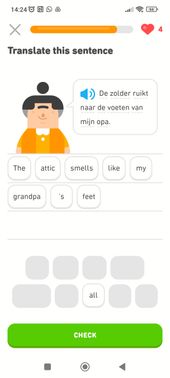 “Der Dachboden riecht nach den Füßen von meinem Opa.”: Bei Duolingo kommt auch der Humor nicht zu kurz.