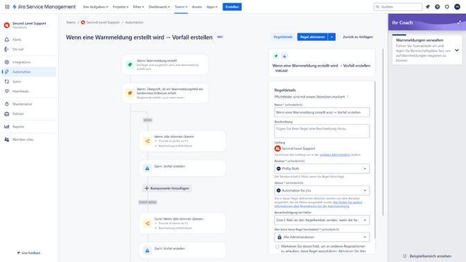 Mit dem No-Code Builder kannst du auch eigene Workflows für IT Services vergleichsweise einfach erstellen
