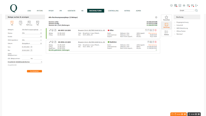 Angebote, Rechnungen, digitaler Zahlungsabgleich und wenn nötig auch Mahnwesen: QuoJob deckt alle Bereiche im Rechnungsmanagement gekonnt ab