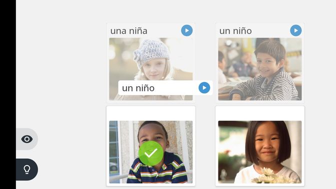Bei Rosetta Stone leitest du dir Übersetzungen aus dem Kontext her. Das ist selbsterklärend und klappt schnell problemlos.