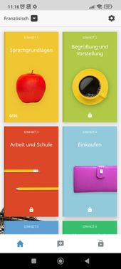 Bei Rosetta Stone lernst du themenbasiert; einen stringenten Kursaufbau gibt es nicht so wirklich.