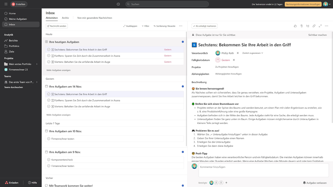 Alle Funktionsbereiche sind sauber getrennt und mit nur einem Klick ansteuerbar