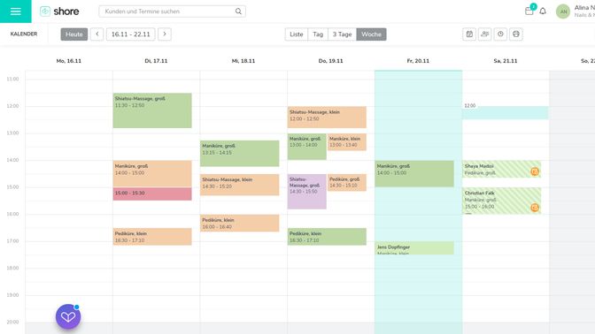 Mit der farblichen Codierung hast du die Übersicht