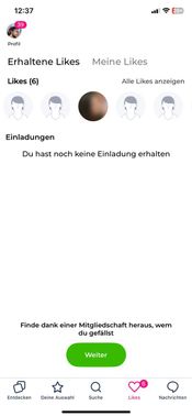 So sah mein Konto irgendwann aus - viele Profile, die mir ein Like dagelassen hatte, waren kurz darauf gelöscht. Warum das passiert ist, lässt sich aber nicht genau zurückverfolgen.
