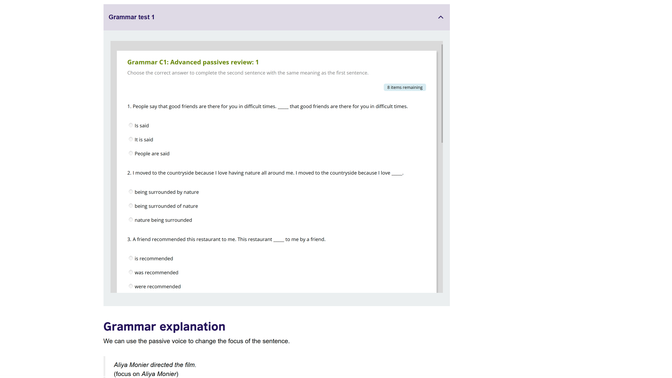 Man merkt es gleich: LearnEnglish ist keine spaßige Lernapp, die Präsentation ist sehr nüchtern und erinnert an Arbeitsblätter aus einer Klassenarbeit in der Schule. Übersetzungen gibt es nicht; das Portal gibt es nicht auf Deutsch.