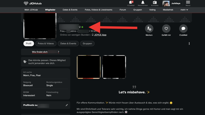 Viele Profile sind verifiziert und liefern echte Infos statt leerer Floskeln. Schau vor allem auf den „Geprüftes Mitglied“-Badge. Der sorgt für das meiste Vertrauen. So steigen deine Chancen, mit echten Menschen zu schreiben und sich auch wirklich zu treffen.