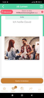 Eine echte Fehlerkorrektur gibt es bei MosaLingua nicht; hier lernst du z. B. mit klassischen Karteikarten.