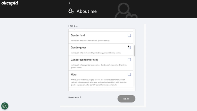 Inklusion nimmt OkCupid sehr ernst. Die App war einer der Vorreiter, wenn es um den Versuch geht, möglichst alle Gender-Identitäten einzuschließen.
