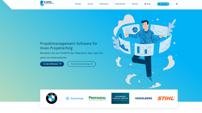 PLANTA Project wird von vielen Firmen vom Mittelstand bis hin zu großen Konzernen im Multiprojektmanagement eingesetzt