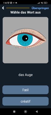 Ähnlich wie bei LingoDeer, wirken auch die Beispielbilder bei FunEasyLearn selbst erstellt. Auch hier vermittelt das seinen eigenen Charme!